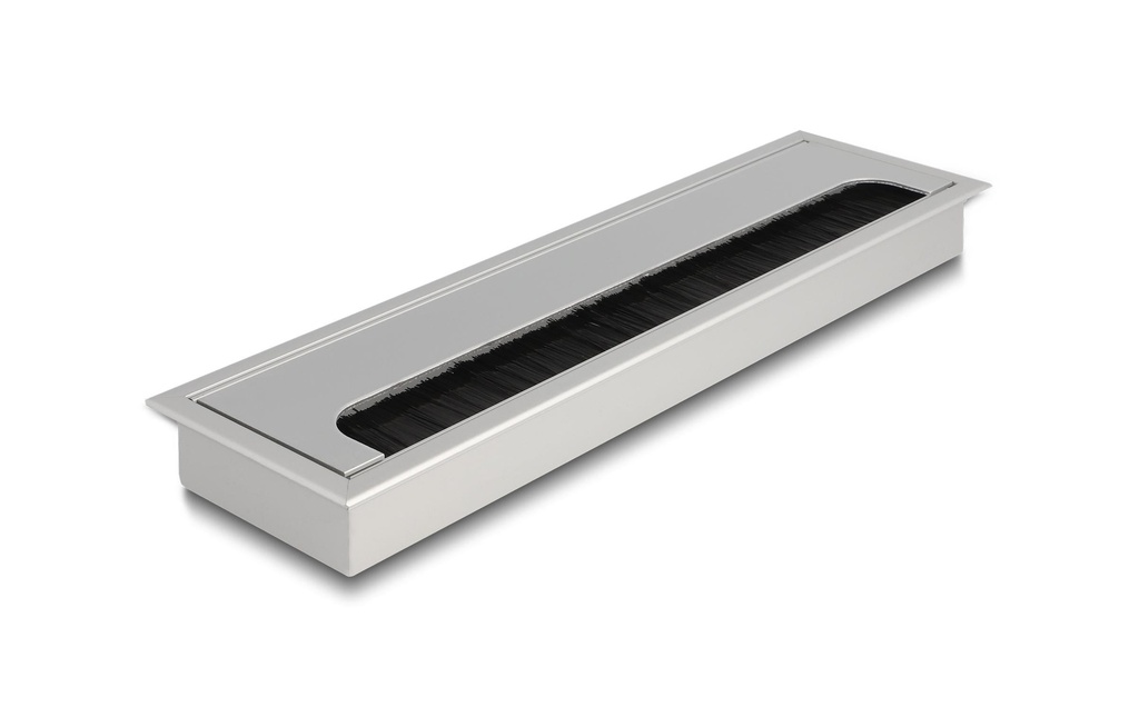 Delock Cadre de montage pour table avec brosse 280x80x28mm, Argent