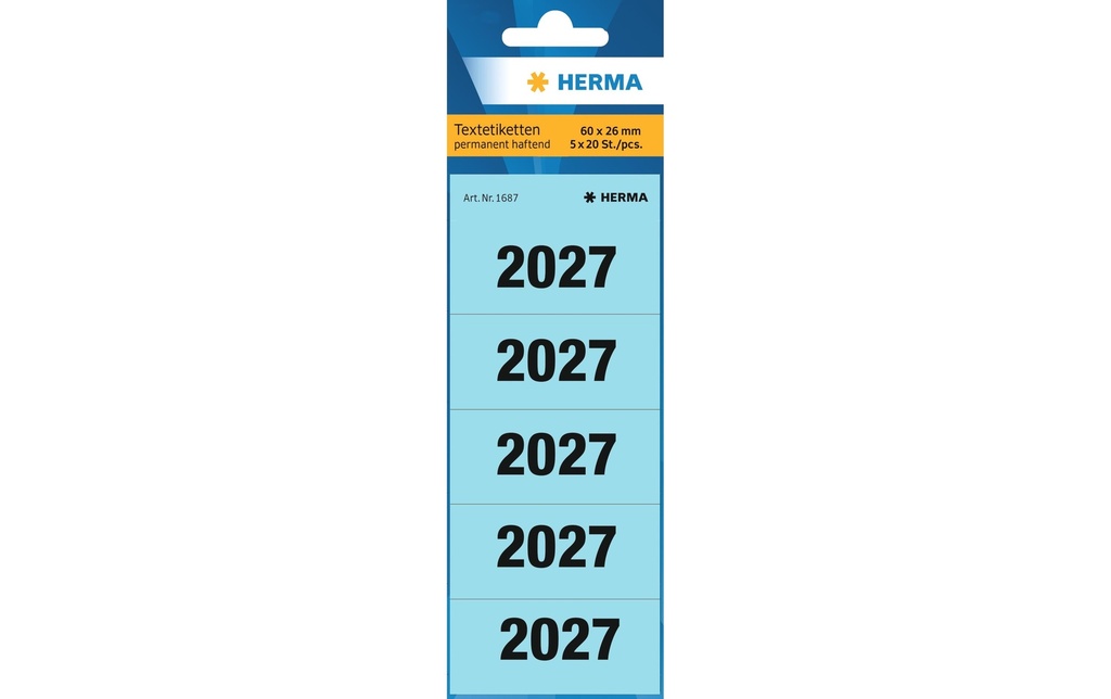 HERMA Étiquettes annuelles 2027 bleu (20 pces)