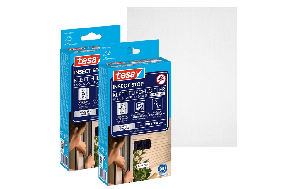 tesa Moustiquaire -Set Comfort, 2x 1 m x 1 m, anthracite