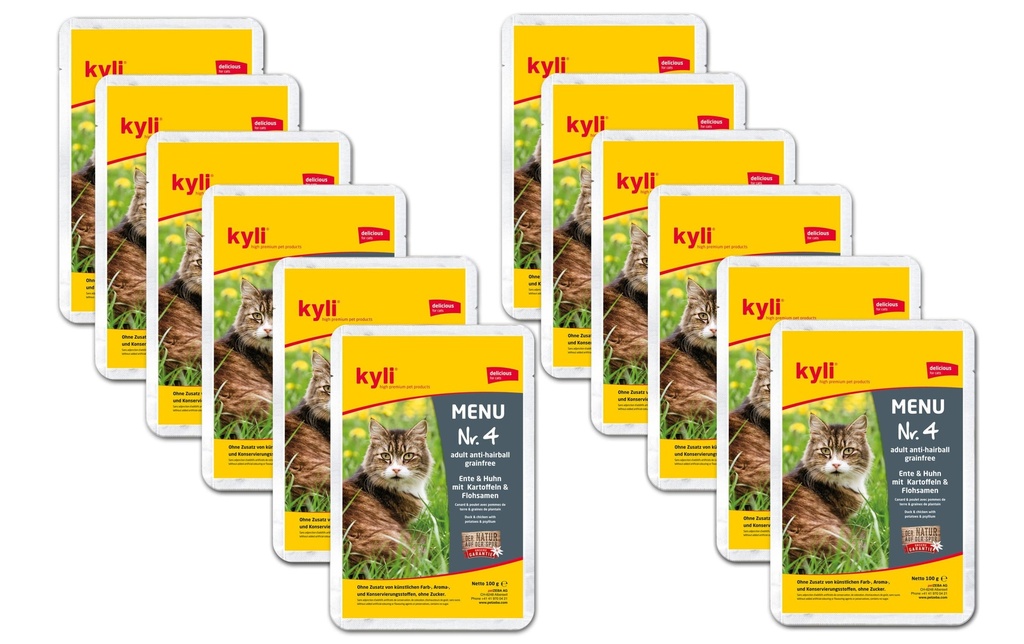 kyli Alimentation humide Adulte Anti-Hairball, menu n°4