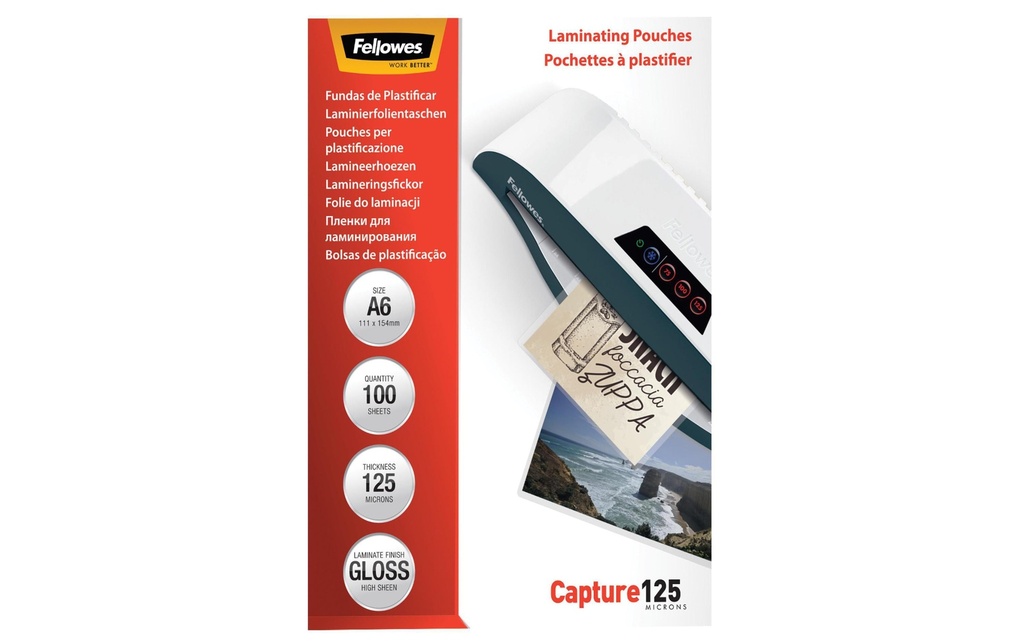 Fellowes Film laminé 125 microns, 100 pièces