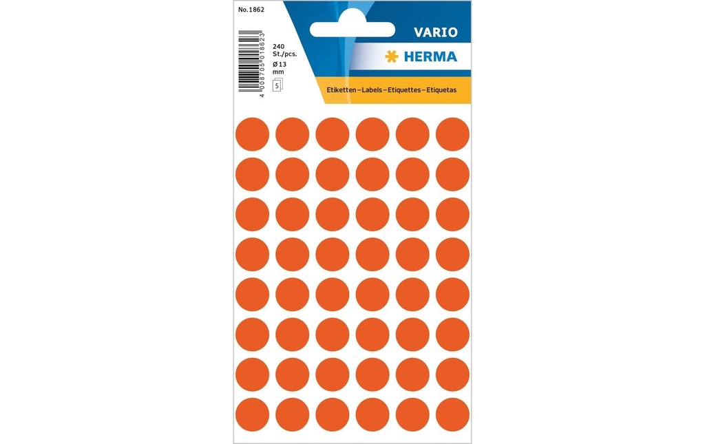 HERMA Pastil.coul.Vario 13mm rouge (5 pces)