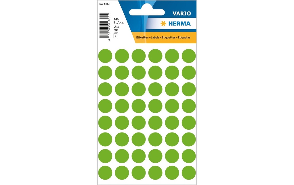 HERMA Pastil.coul.Vario 13mm vert fl (5 pces)