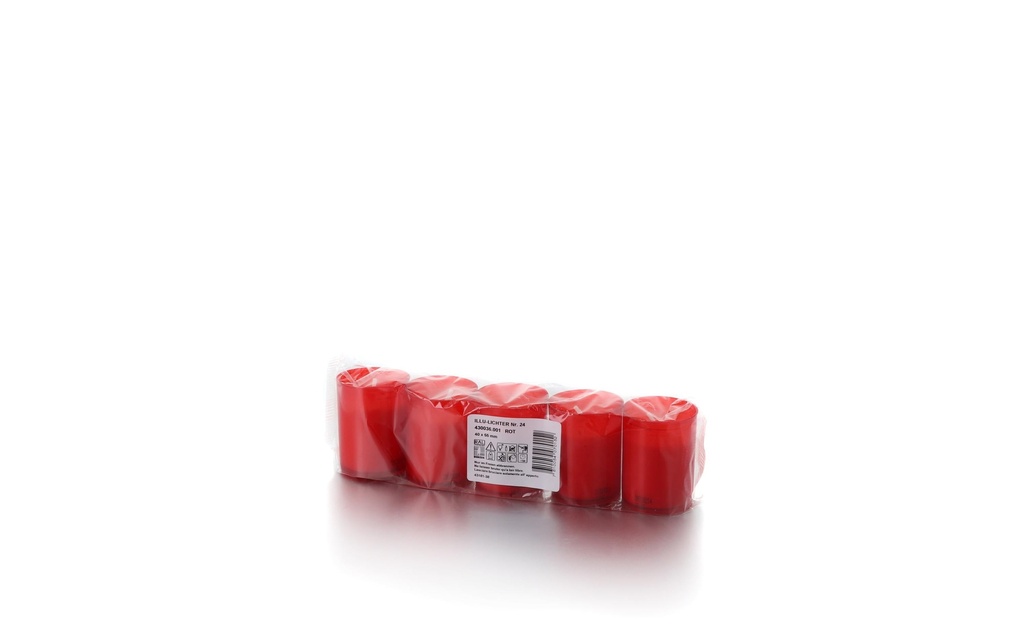 balthasar Bougie funéraire sans couvercle 5 pièces, Rouge