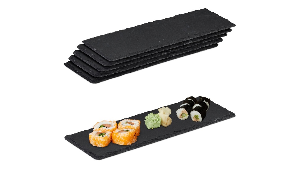 relaxdays Plateau de service Anthracite , 6 pièces