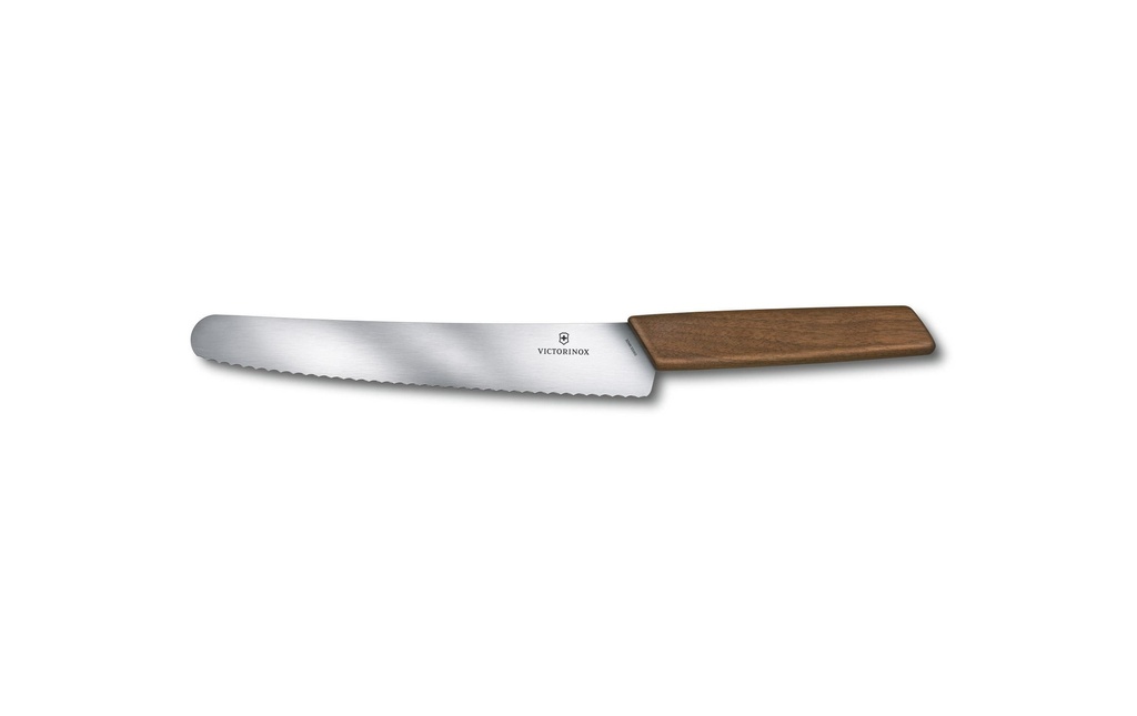 Victorinox Couteau à pain Swiss Modern bois de noyer