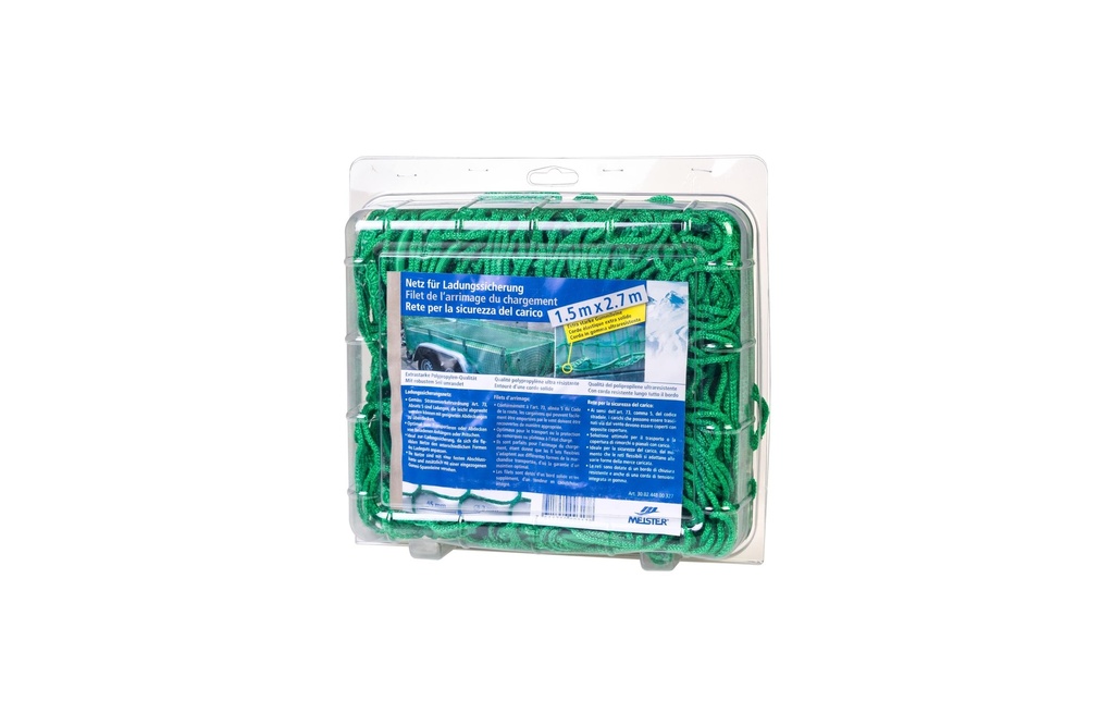 Meister Filet de remorque sans nœuds, Ø 3 mm / 1.5 x 2.7 m, vert