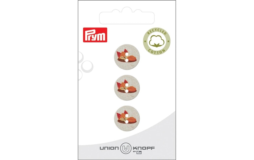 Prym Union Knopf Boutons Renard 15 mm, 3 pièces, Crème
