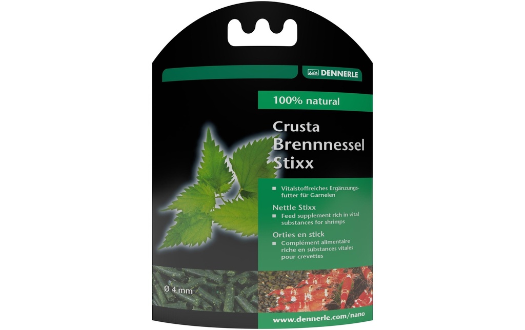 Dennerle Aliment complémentaire Crusta Ortie Stixx, Ø 4 mm, 30 g
