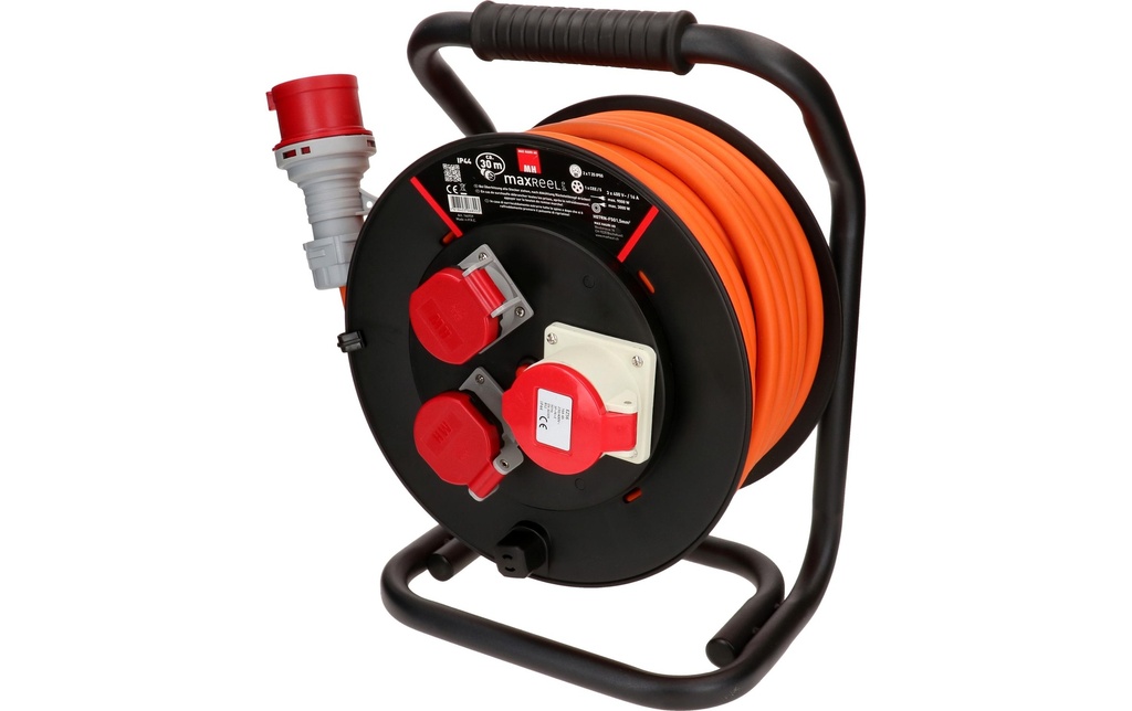 Max Hauri Bobine de câble 30 m, 2x T25, 1x CEE16/5, Noir