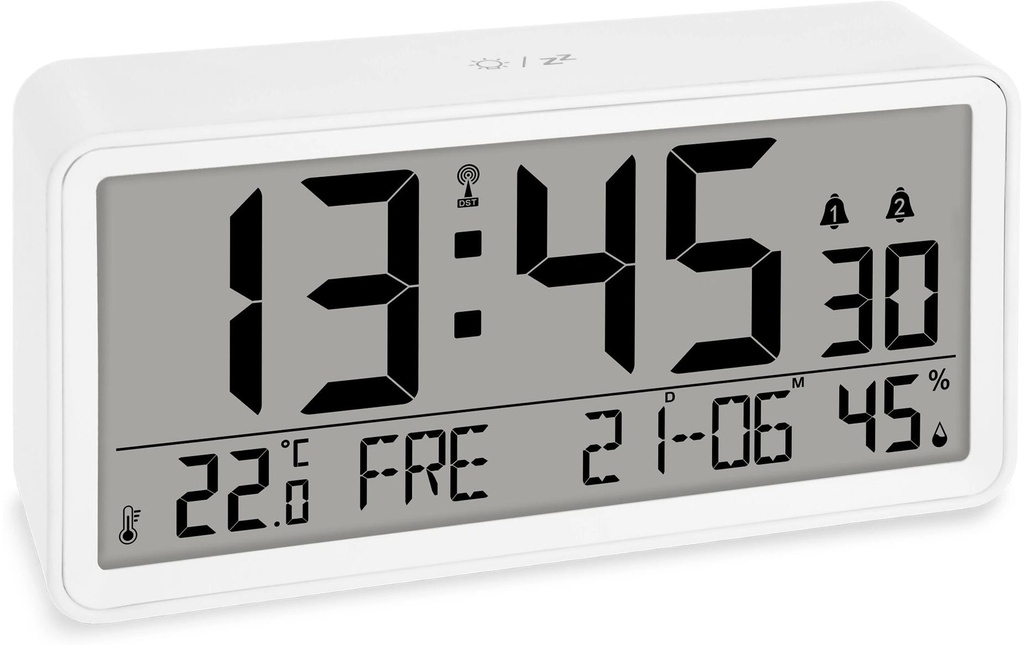 ADE Horloge de bureau numérique Blanc