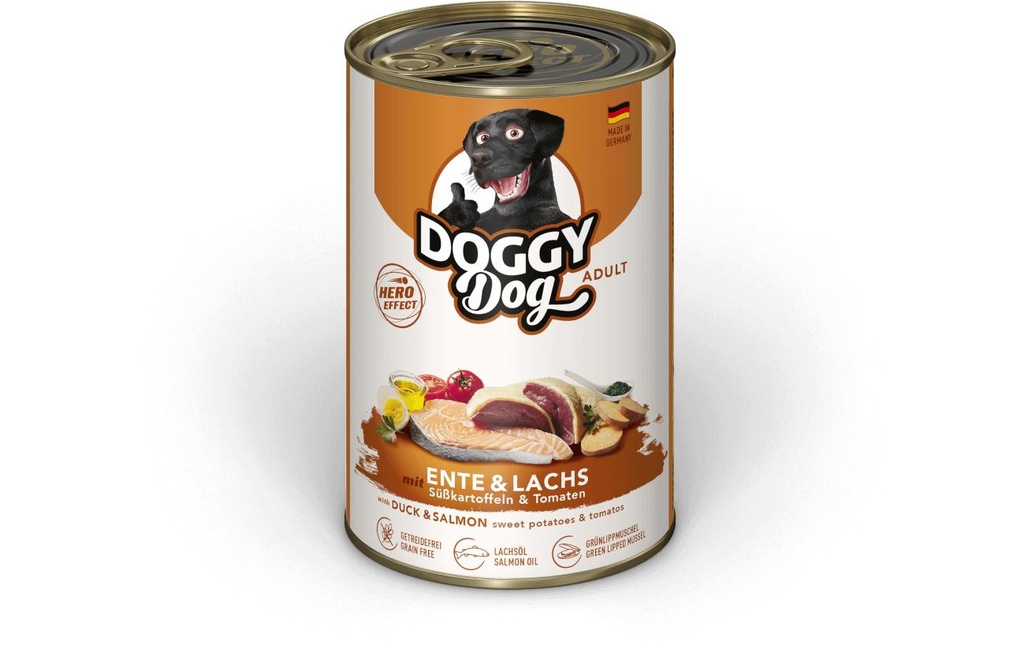 DOGGY Dog Alimentation humide Boîte canard, saumon Adult 400 g