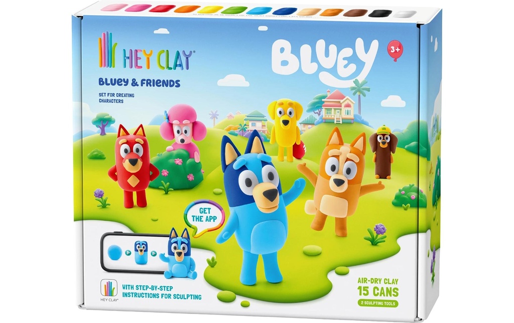 Max Bersinger Pâte à modeler Hey Clay Bluey 15 boîtes