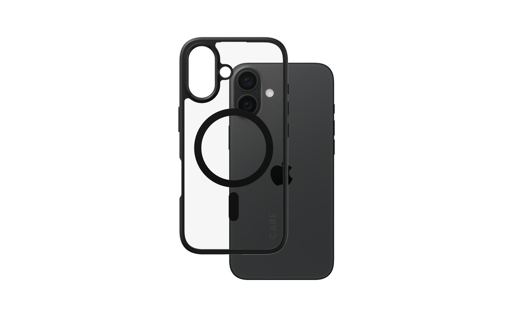 CARE Coque arrière Flagship iPhone 16 Cadre noir
