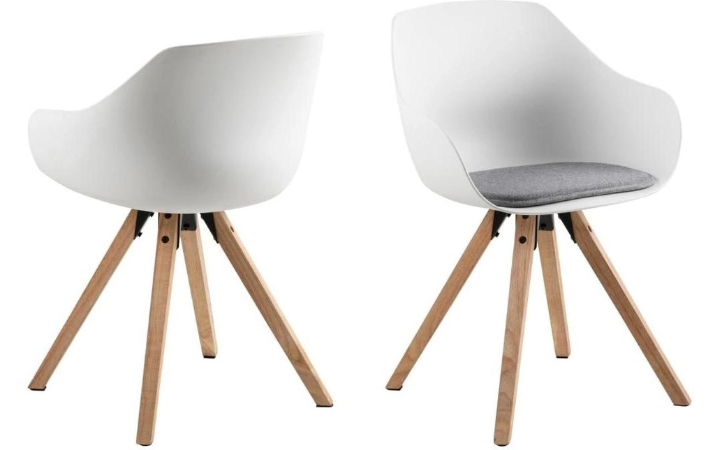 AC Design Chaise Tina Gris clair/marron, 2 pièces