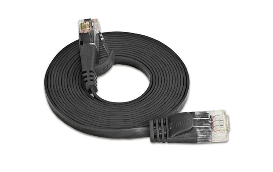SLIM Câble patch slim RJ-45 - RJ-45, Cat 6, UTP, 0.75 m, Noir