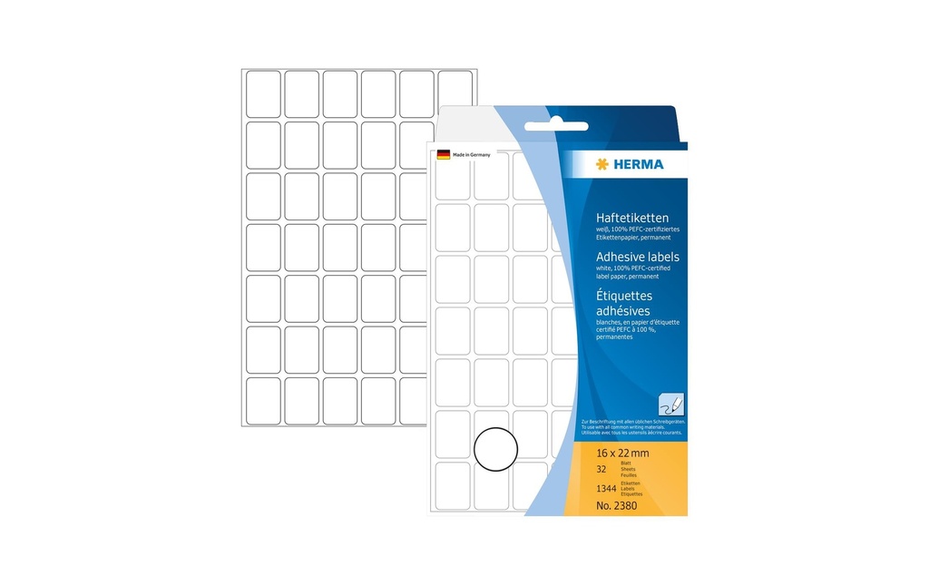 HERMA Etiquettes 16x22mm blanc (32 pces)