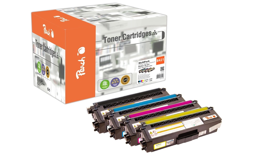 Peach Toner Brother TN-421 Magenta/Yellow/noir/Cyan