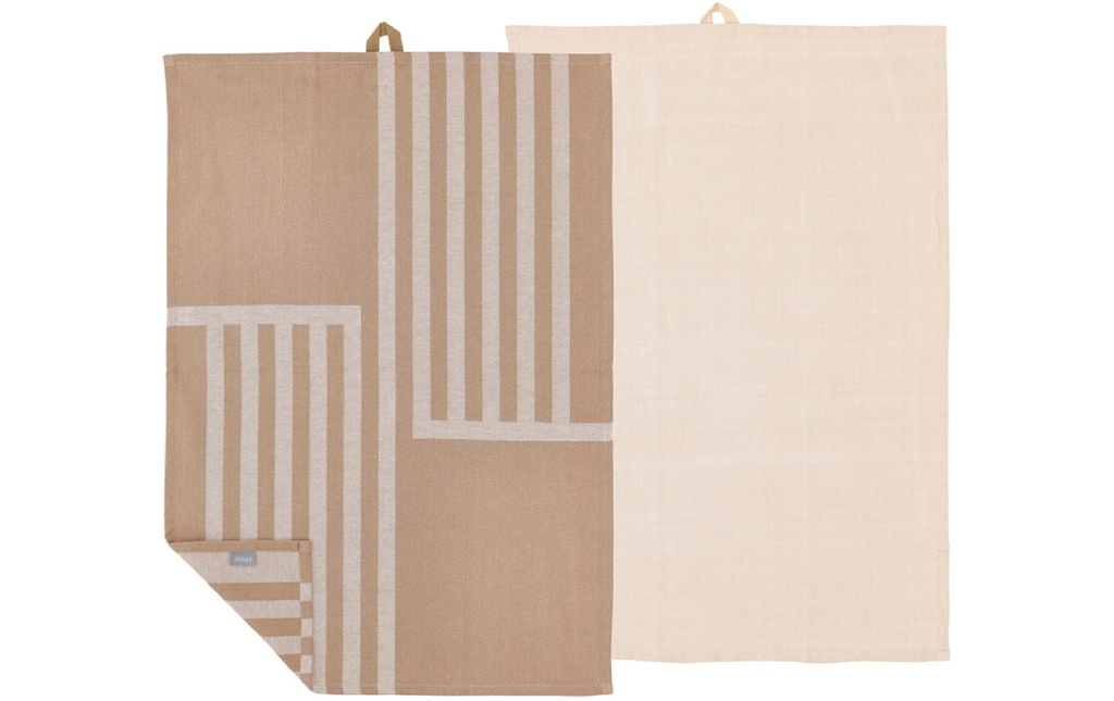 Södahl Ensemble de torchons pour la vaisselle Reflection, 50 x 70 cm, taupe chaud, 2 pièces