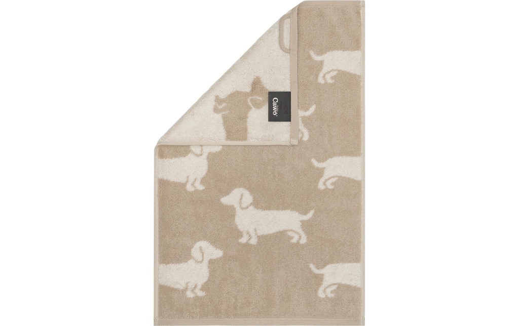 Cawö Serviette pour invité We Love Dogs Dogs, 30 x 50 cm, Beige