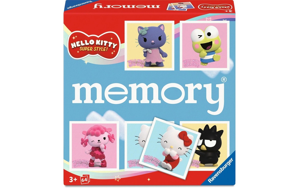 Ravensburger Mémoire Hello Kitty dès 3 ans, 2-8 joueurs,