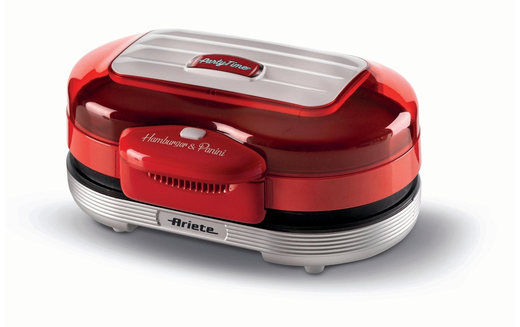 Ariete Appareil à hamburgers Party Time ARI-205-RD 1200 W, Rouge/Blanc
