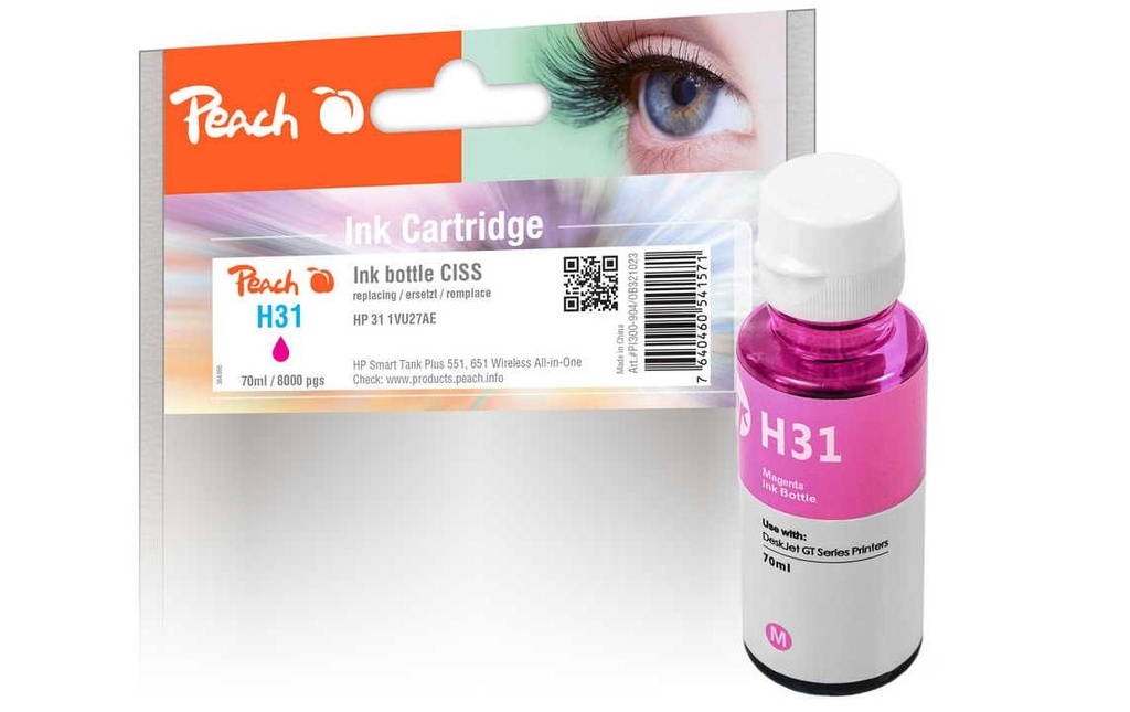 Peach Encre HP 31 (1VU27AE) Magenta