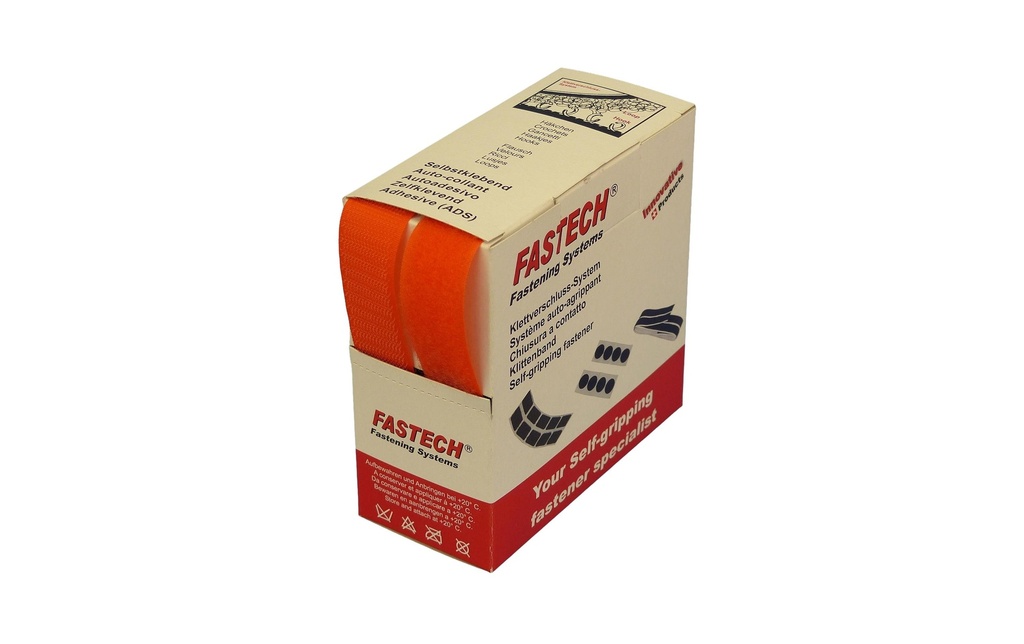 FASTECH Boîte de bande auto-agrippante Orange