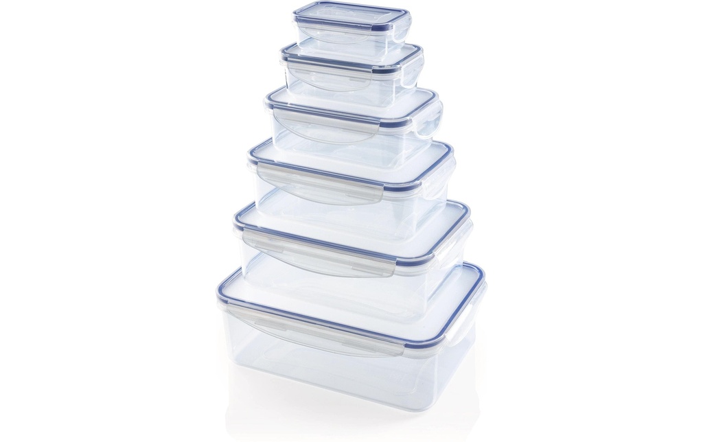 GOURMETmaxx Récipients à provisions Klick-It 5.86 l, Bleu/Transparent