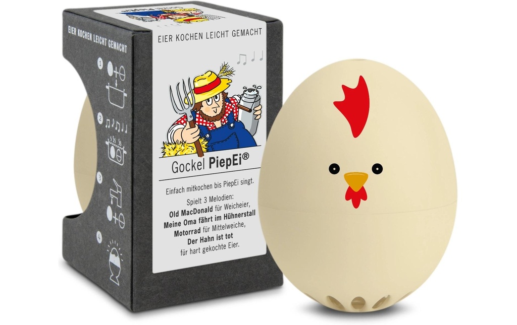 PiepEi Minuteur de cuisine Coq de poule chantant, Beige