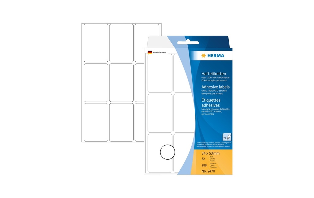 HERMA Etiquettes 34x53mm blanc (32 pces)