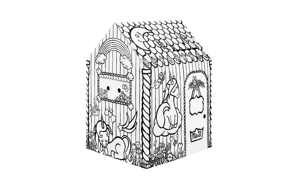 Fellowes Maison de Jeux à colorier Licorne en carton ondulé