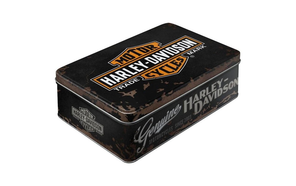 Nostalgic Art Boîte à provisions Harley Davidson 3 l, Noir/Orange/Blanc