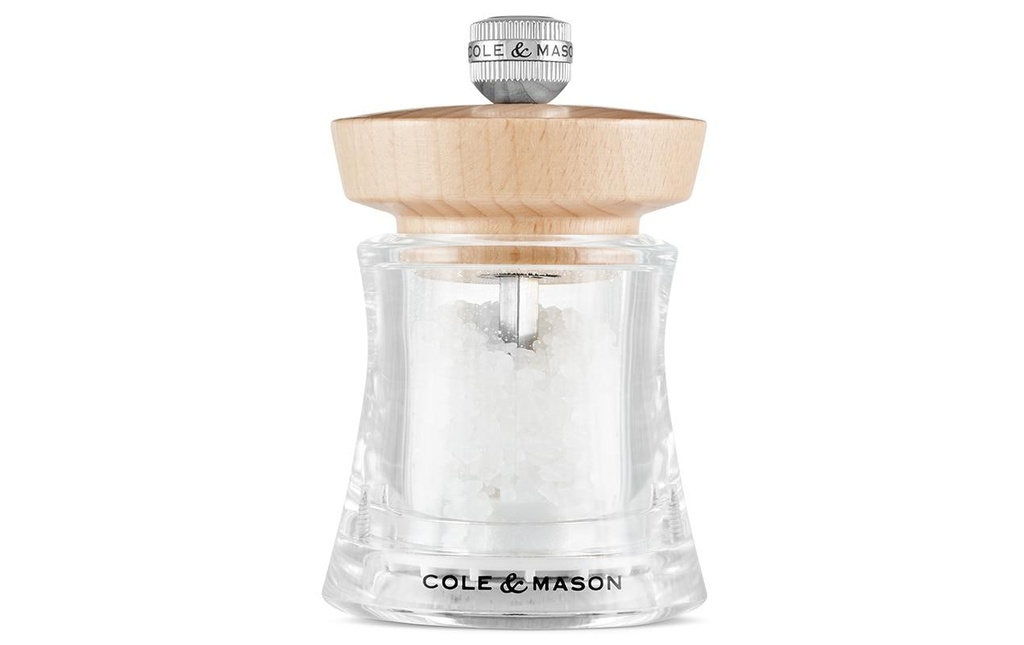 Cole&Mason Moulin à sel Holborn 9.5 cm, Transparent/Beige