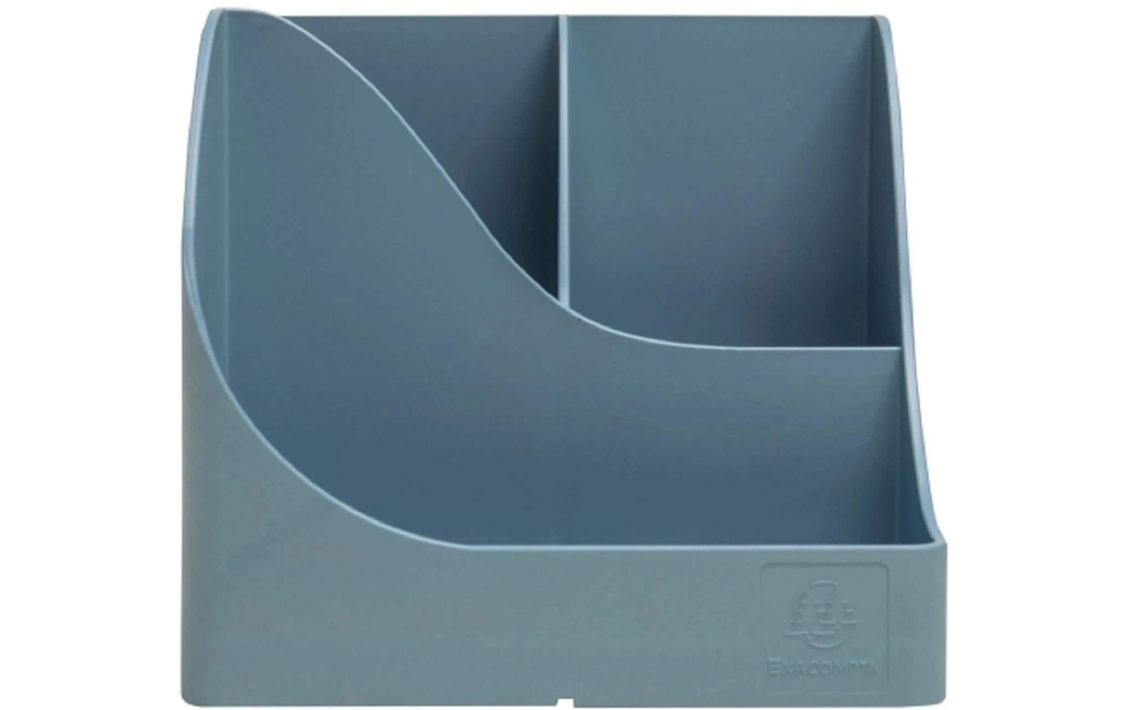 Exacompta Pot à crayons Pen Wave AutentiK, 5 compartiments, bleu-gris