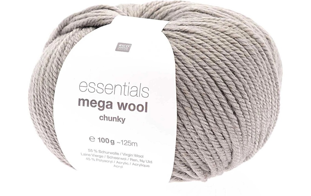 Rico Design Laine Essentials Mega Wool chunky 100 g, Gris roche