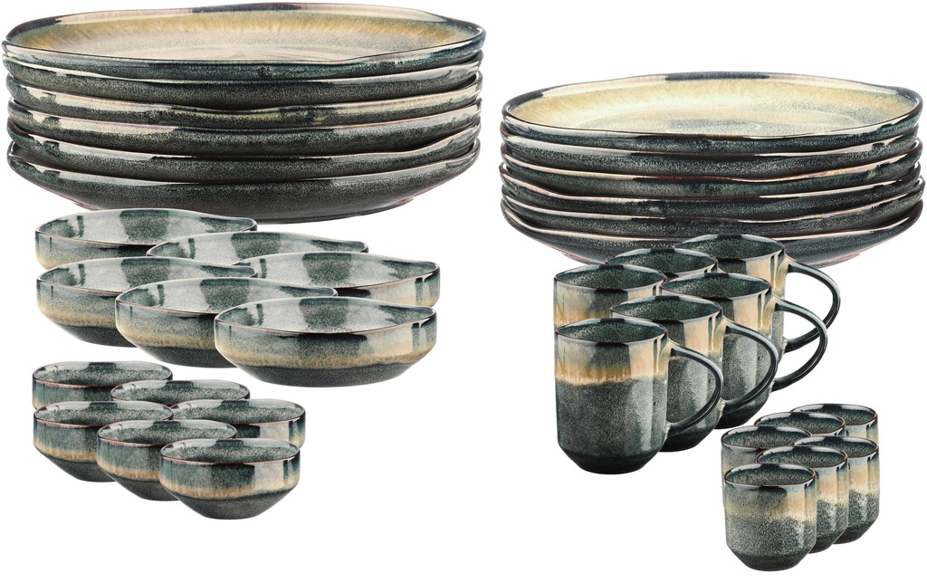 Björn Set d’assiettes Genesis 36 pièces, terre