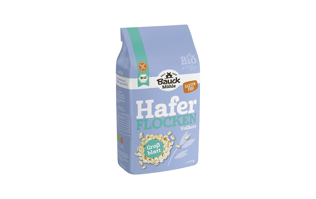 Bauck Mühle Flocons d'avoine grande feuille Sans gluten, 475 g