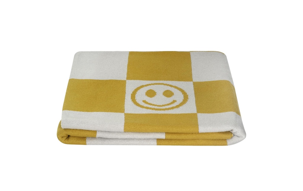 Kindsgut Couverture douillette Smiley Moutarde