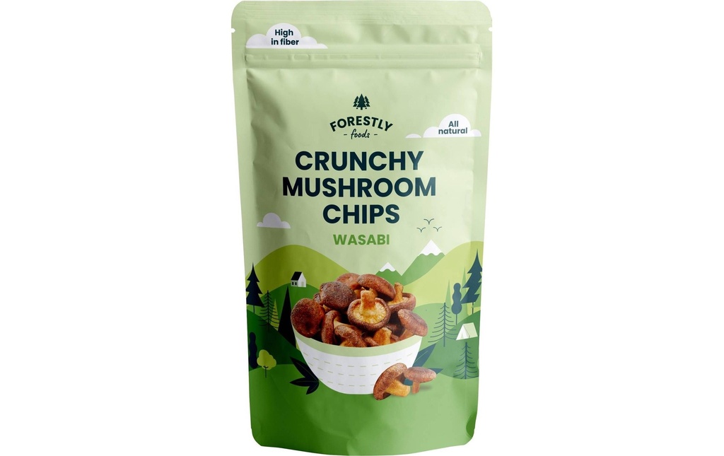 Forestly Foods Crunchy Mushroom Chips – wasabi 50 g