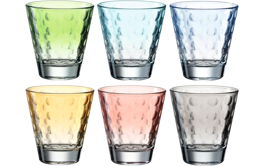 LEONARDO Verre Optic pastel 215 ml, 6 Pièce/s, Multicolore