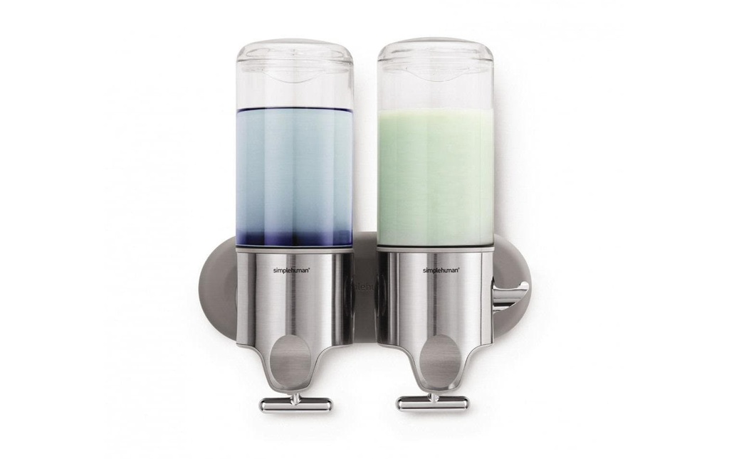 Simplehuman Double distributeur 444 ml, Argenté/Transparent