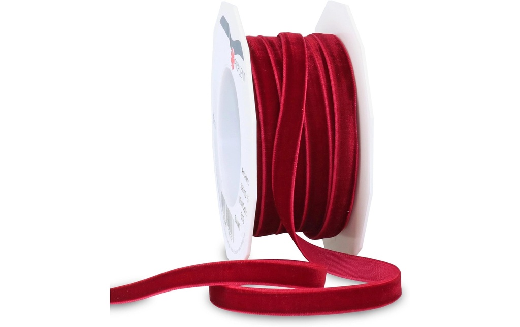 Pattberg Ruban cadeau Velours 10 mm x 15 m, Bordeaux