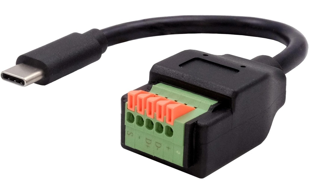 Exsys Adaptateur USB 2.0 Connecteur USB C - Bloc de terminaison 5 broches