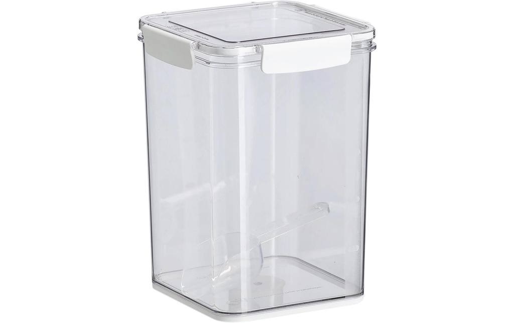 Zeller Present Boîte à provisions avec cuillère 5.1 l, Transparent/Blanc