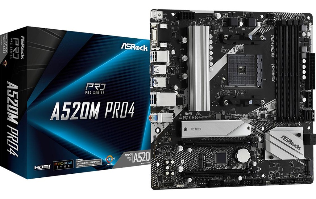 ASRock Carte mère A520M Pro4