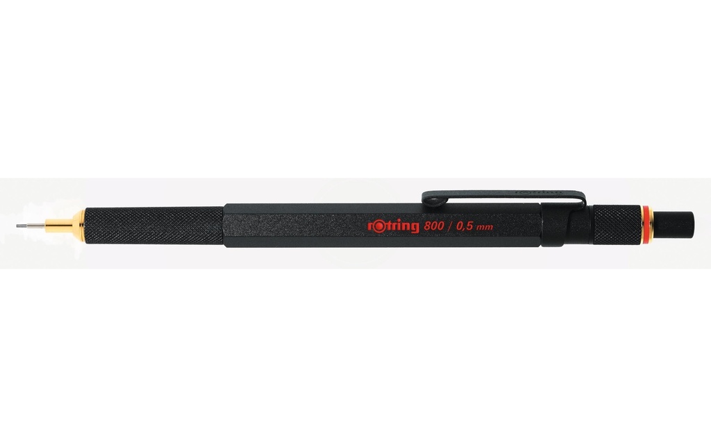 Rotring Porte-mines 800 0.5 mm, Noir/Doré