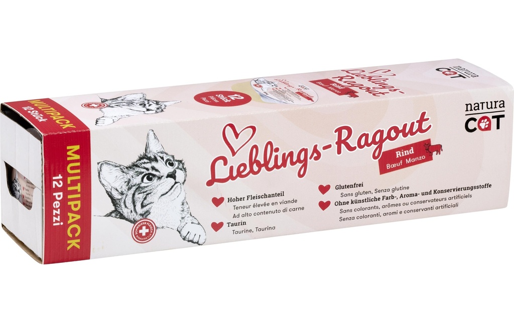 naturaCat Alimentation humide Ragoût de bœuf préféré, 12 x 85 g