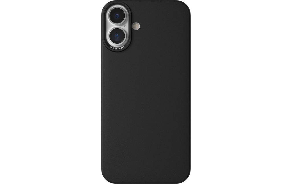 Nudient Coque arrière Boîtier mince Magsafe iPhone 16 Plus Noir d'encre