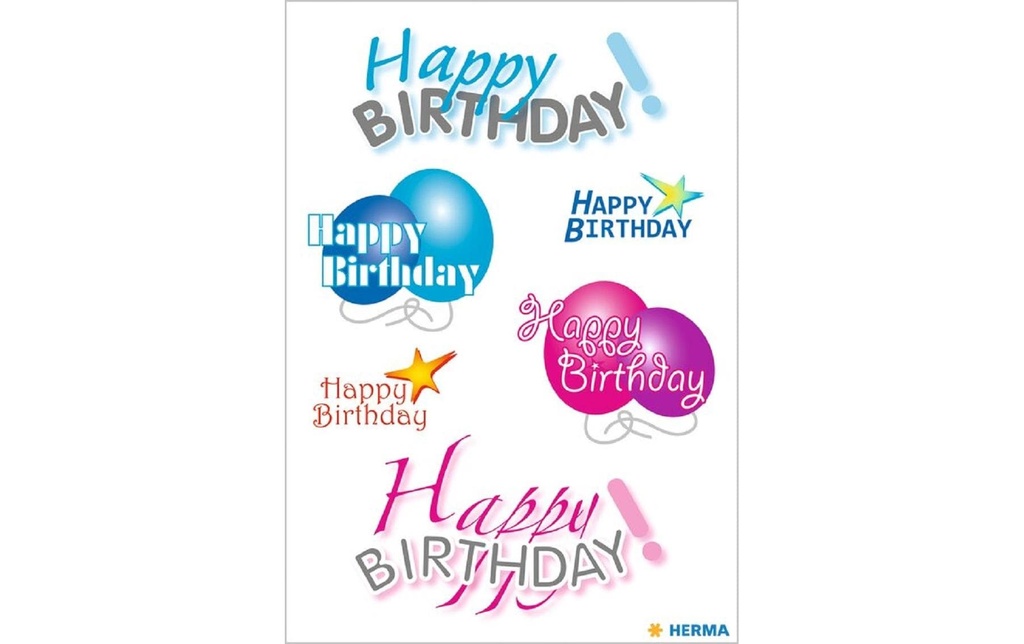 HERMA Sticker Decor Happy Birthday (3 pces)